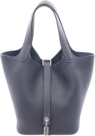 Herm&egrave;s Pre-owned Bucket Bag - Dames - Vintage Tas - Blauw - ONE Size - Leer - Vintage