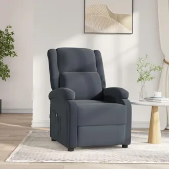 vidaXL Sill&oacute;n Reclinable El&eacute;ctrico De Terciopelo Gris Oscuro Vidaxl