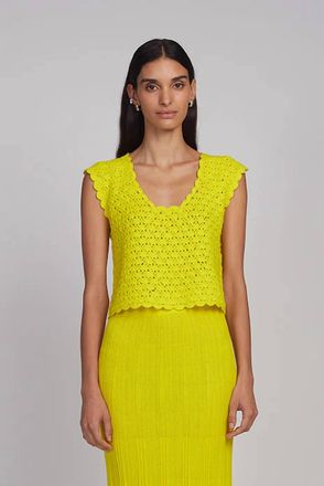 Eleven Six Peruvian Crochet Top In Yellow