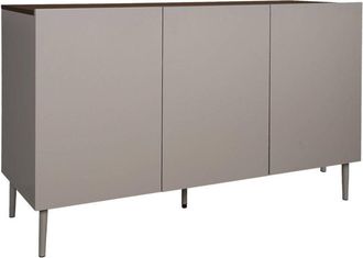 Sweeek Sideboard metal and wood decor 3 doors 120 cm grey and walnut - Ashton