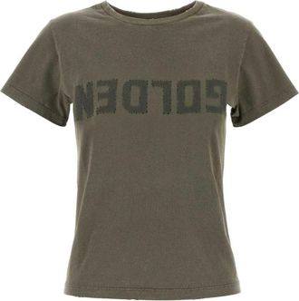 Golden Goose Army Green Cotton Doris T-Shirt - Dames - T-shirts - Groen - L - Katoen - Tops