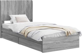 vidaXL Estructura De Cama Con Almacenamiento Y Cabecero Sonoma Gris Vidaxl