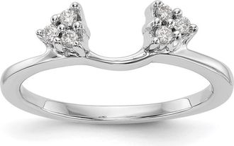 Diamond2Deal 14k Gold Lab Grown Diamond Wedding Band Ring 0.12Ct Clarity- VS Color- G-H