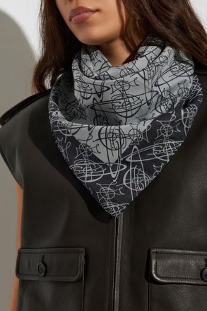 Vivienne Westwood Scarf With Monogram, Unisex, Grey