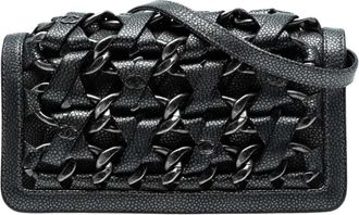Chanel Pre-owned Woven Chain Flap Bag - Dames - Vintage Schoudertas - Zwart - ONE Size - Vintage