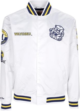 Mitchell & Ness Bomber Jassen - Heren - Bomber jackets - Wit - L - Wol - Jassen