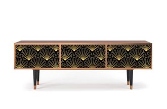 StoryZ Mueble de TV negro 2 cajones y 2 puertas L 170 cm