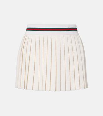 Gucci Minifalda de jacquard GG plisada con Web