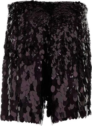 Dries Van Noten Mens Embellished Crepe Piperi Bermuda Shorts Burgundy Exterior: Viscose