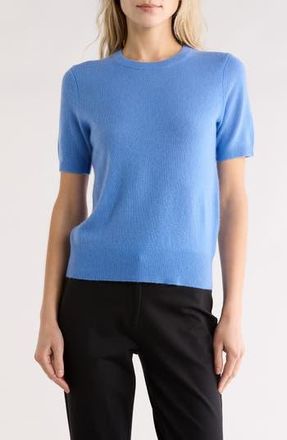 Nordstrom Short Sleeve Cashmere Sweater in Blue Cornflower at Nordstrom Rack, Size Xx-Small