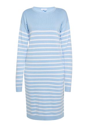 Usha Jurk Dames lichtblauw wit