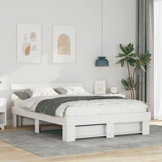 Berkfield Home with Headboard White 140 x 200 cm Solid pine wood