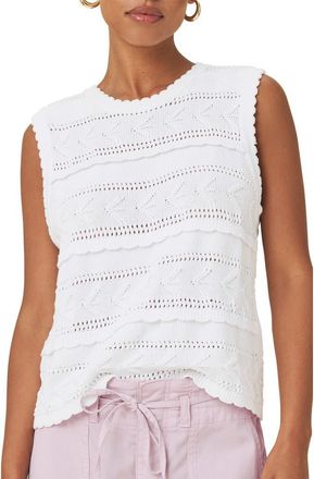 Splendid Giovanna Open Stitch Cotton Sweater Tank in White at Nordstrom, Size X-Small