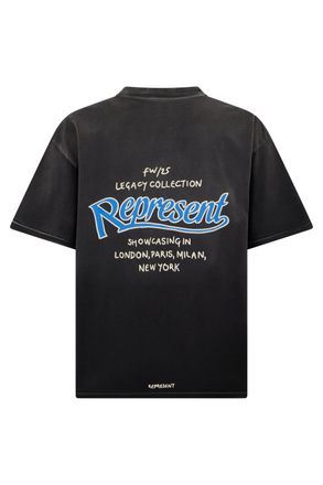 Represent Mens T-Shirt With Print Heather Grey Cotton T-Shirts And Polos