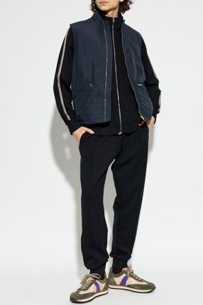 Paul Smith Insulated Vest With A Stand-up Collar, Mens, Navy Blue