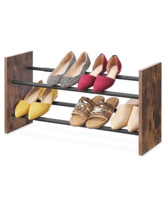 Whitmor Modern Industrial Expandable 2-Tier Shoe Rack
