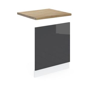 Vicco Panel Frontal R-line, Antracita Alto Brillo, 60 Cm, Et Roble