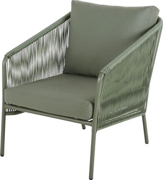 Maisons du monde Sill&oacute;n de jard&iacute;n de resina reciclada verde caqui y metal negro