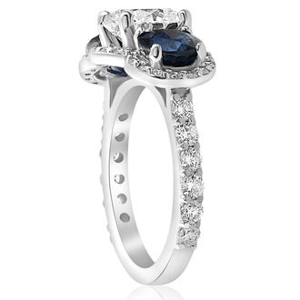 Pompeii3 Certified 3 3/4Ct Three Stone Diamond Engagement Ring 14k Gold Lab Grown