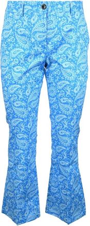 Another Label Cotton Elastane Broek - Dames - Wijde Broeken - Blauw - M - Katoen - Broeken