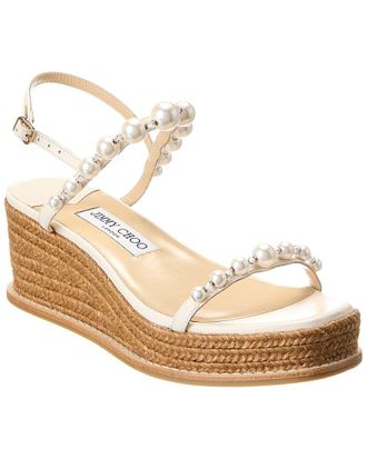 Jimmy Choo London Amatuus 60 Leather Wedge Sandal