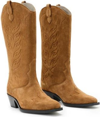AllSaints Dolly Western Boot in Sepia Brown at Nordstrom, Size 6Us