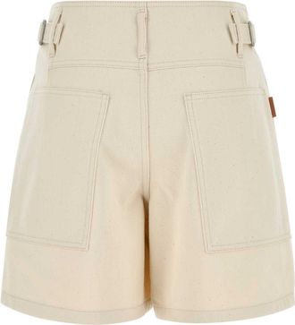 Jil Sander Womens Sand Denim Bermuda Shorts - Ivory Cotton - Size 25 (Waist)