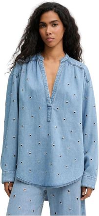 Pinko Bellicoso Blouse - Dames - Blouses - Blauw - S - Denim - Overhemden