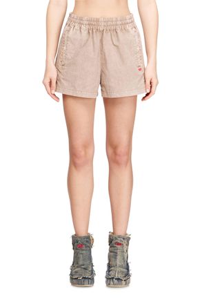 Diesel Nylon shorts with side bands - Shorts - Woman - Beige
