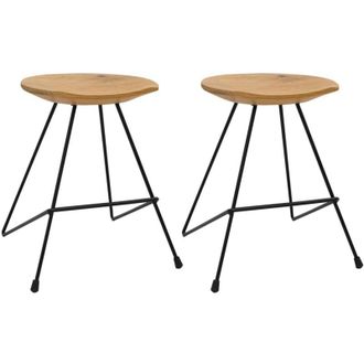 vidaXL Taburetes De Cocina 2 Unidades Madera De Teca Maciza Vidaxl