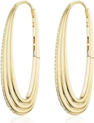 Sorellina Orecchini a cerchio Ziggy in oro con diamanti - Giallo