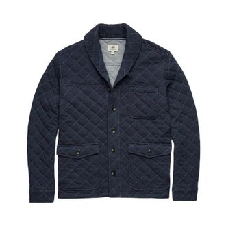 Surfside Supply Mens Austin Quilted Shawl Cardigan In Navy Heather