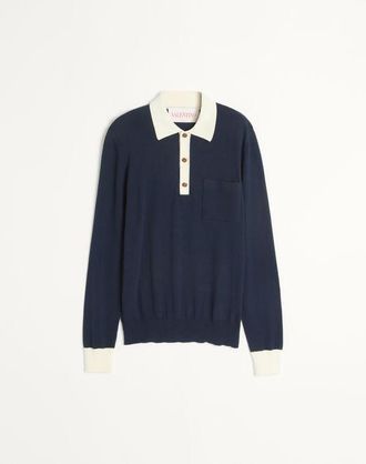 Valentino Long-Sleeved Cotton Polo Shirt