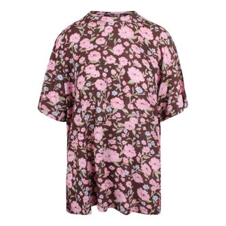 Diesel Blouses, female, Multicolor, Size: XS Vintage Floral Print Crewneck T-shirt