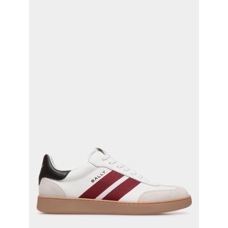 Bally Sneaker in Plain Leather in White/blk/ballyred at Nordstrom, Size 40.5
