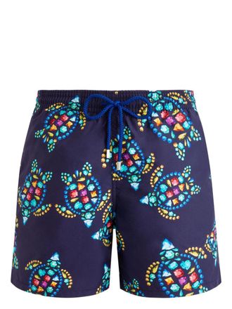 Vilebrequin Vend&ocirc;me Turtles-print swim shorts - Blue