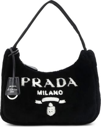 Prada Re-Edition 2000 Terry Cloth Mini hobo bag - Zwart
