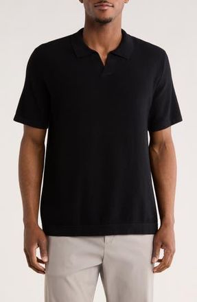James Campbell Peck Johnny Collar Sweater Polo in Black at Nordstrom Rack, Size Xx-Large