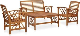 vidaXL Vidaxl - Juego De Muebles De Jard&iacute;n 4 Piezas Madera Maciza De Acacia