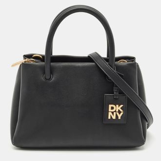 DKNY Dkny Black Leather Small Dixie Tote