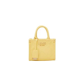 Liu Jo Handbags, female, Yellow, Size: ONE SIZE Yellow Embossed Handbag with Zipper Closure