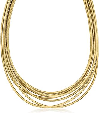 Ross-Simons Italian Multi-Strand Flex Necklace With 18kt Gold Over Sterling Clasp