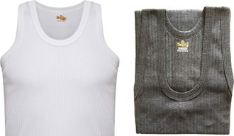 Softy Mens Thermal Underwear Sleeveless White Charcoal Vest & Cotton Vest (X-Large, 1x White + 1X Charcoal (Thermal))