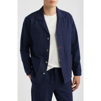 Imperfects Mr. Lynchs Cunningham Seersucker Blazer in Dark Navy at Nordstrom, Size Xx-Large