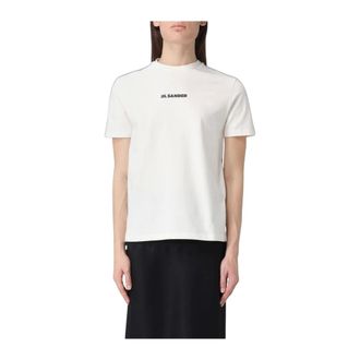 Jil Sander Tops, Dames, Wit, M, Katoen, T-shirts