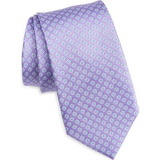 Nordstrom Quatrefoil Medallion Silk Tie in Purple at Nordstrom