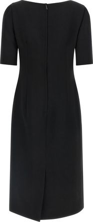 Dolce & Gabbana Double Cr&ecirc;pe Virgin Wool Midi Dress - Black