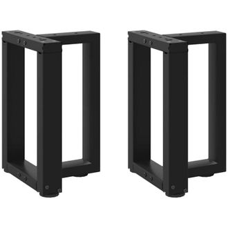vidaXL Vidaxl - Patas Para Mesa De Centro En Forma De T (2 Unidades), Color Negro, 28 X 25 X (42-43) Cm, Acero