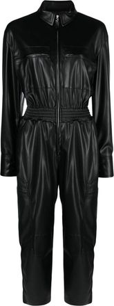 Stella McCartney Altermat elasticated-waist faux-leather jumpsuit - women - Polyester/Polyurethane - 40 - Black