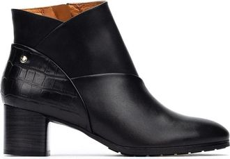Pikolinos Zwarte Leren Enkellaars voor Vrouwen - Dames - Laarzen met Hak - Zwart - 39 EU - Leer - Schoenen